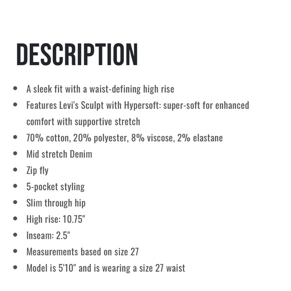 Levi's High-Rise Denim Cut-off Shorts in Sapphire Dust Size 28 - Picture 8 of 8